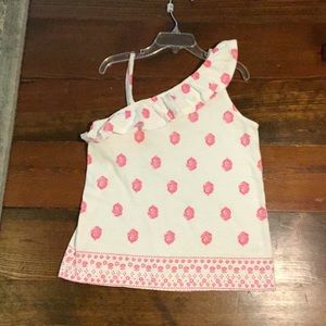 One shoulder top with design